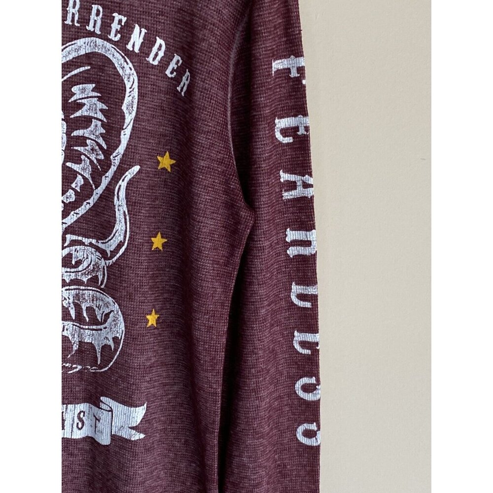Never Surrender Live Fast American Customs Long Sleeve Shirt Thermal Men's M Red - Picture 9 of 11